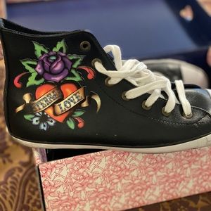 Vintage Ed Hardy high top shoes